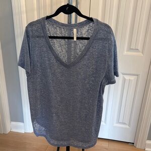 Women's Blue V-Neck Top